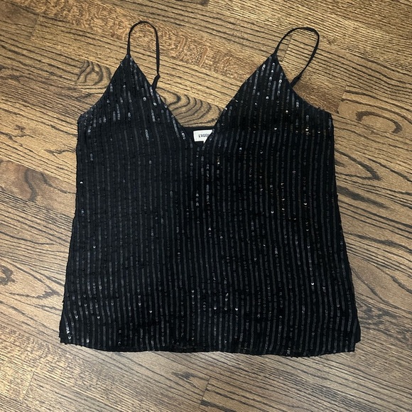 L’Agence Gabriella V Neck Sequin Cami - size medium - Picture 1 of 10